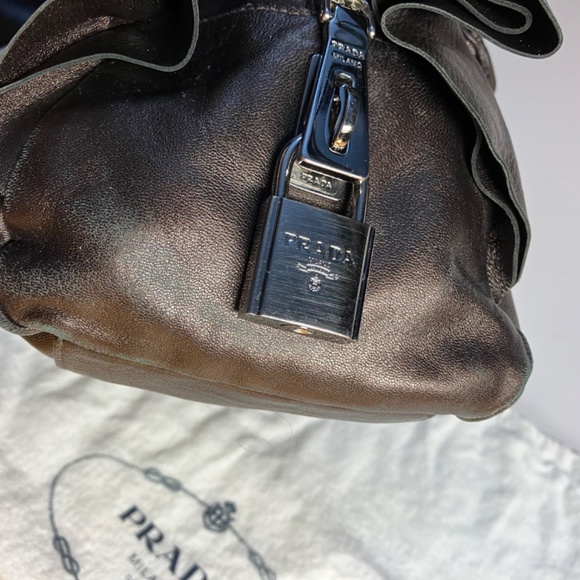 Authentic PRADA BAULETTO Purse Colour CACAO Mordore BL0542 Rare w/ Certificate - Picture 7 of 16